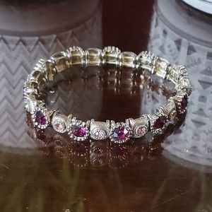 Purple and silver bracelet